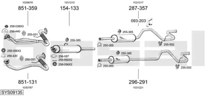 Выхлопная система BOSAL для FORD TRANSIT автобус (E_ _) 2.5 DI (EBL, ECL, EDS, EDL)