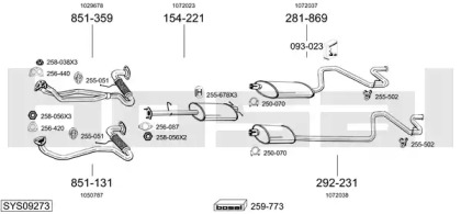 Выхлопная система BOSAL для FORD TRANSIT c бортовой платформой/ходовая часть (E_ _) 2.5 DI (EME/L/S, ENE/L/S)