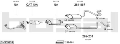 Выхлопная система BOSAL для FORD TRANSIT c бортовой платформой/ходовая часть (E_ _) 2.5 DI (EME/L/S, ENE/L/S)