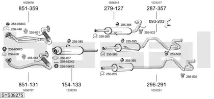 Выхлопная система BOSAL для FORD TRANSIT c бортовой платформой/ходовая часть (E_ _) 2.5 DI (EME/L/S, ENE/L/S)