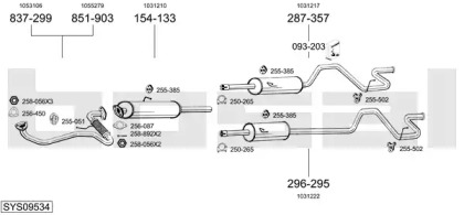 Выхлопная система BOSAL для FORD TRANSIT Фургон (E_ _) 2.5 TD (EAL, EAS)