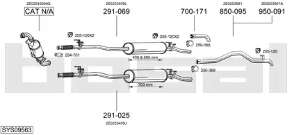 Глушитель в сборе BOSAL для VW CRAFTER 30-50 c бортовой платформой/ходовая часть (2F_) 2.5 TDI