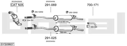 Глушитель в сборе BOSAL для VW CRAFTER 30-50 c бортовой платформой/ходовая часть (2F_) 2.5 TDI
