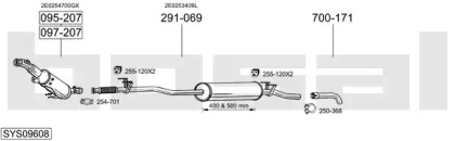 Глушитель в сборе BOSAL для VW CRAFTER 30-50 c бортовой платформой/ходовая часть (2F_) 2.5 TDI