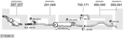 Глушитель в сборе BOSAL для VW CRAFTER 30-50 c бортовой платформой/ходовая часть (2F_) 2.5 TDI