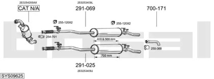 Глушитель в сборе BOSAL для VW CRAFTER 30-50 c бортовой платформой/ходовая часть (2F_) 2.5 TDI
