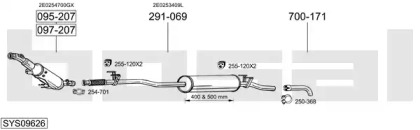Глушитель в сборе BOSAL для VW CRAFTER 30-50 c бортовой платформой/ходовая часть (2F_) 2.5 TDI