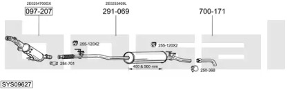 Глушитель в сборе BOSAL для VW CRAFTER 30-50 c бортовой платформой/ходовая часть (2F_) 2.5 TDI