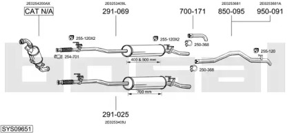 Глушитель в сборе BOSAL для VW CRAFTER 30-50 c бортовой платформой/ходовая часть (2F_) 2.5 TDI