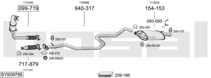 Выхлопная система BOSAL для FORD FIESTA Фургон (JV_) TD 1.8