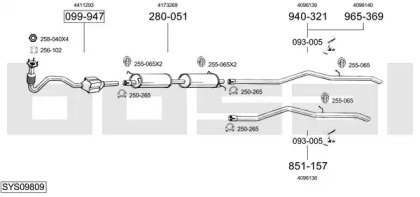 Выхлопная система BOSAL для FORD TRANSIT Фургон (FA_ _) 2.0 DI (FAE_, FAF_, FAG_)