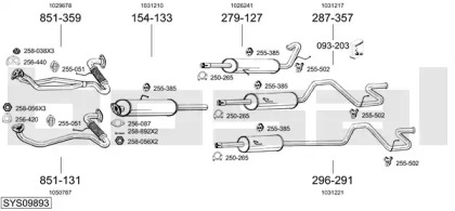 Выхлопная система BOSAL для FORD TRANSIT Фургон (E_ _) 2.5 DI (EAL, EAS)