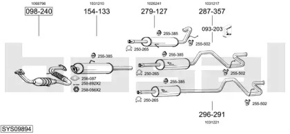 Выхлопная система BOSAL для FORD TRANSIT Фургон (E_ _) 2.5 DI (EAL, EAS)