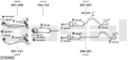 Выхлопная система BOSAL для FORD TRANSIT Фургон (E_ _) 2.5 DI (EAL, EAS)