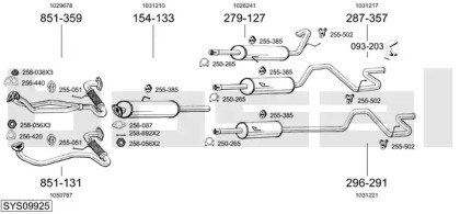 Выхлопная система BOSAL для FORD TRANSIT Фургон (E_ _) 2.5 DI (EAL, EAS)