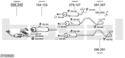 Выхлопная система BOSAL для FORD TRANSIT Фургон (E_ _) 2.5 DI (EAL, EAS)