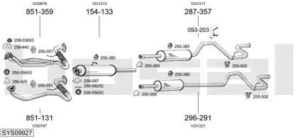 Выхлопная система BOSAL для FORD TRANSIT Фургон (E_ _) 2.5 DI (EAL, EAS)
