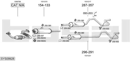 Выхлопная система BOSAL для FORD TRANSIT Фургон (E_ _) 2.5 DI (EAL, EAS)