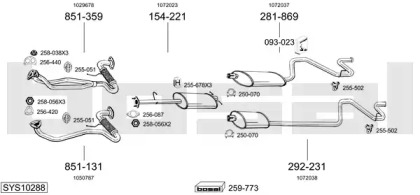 Глушитель в сборе BOSAL для FORD TRANSIT Фургон (E_ _) 2.5 DI (EAL, EAS)