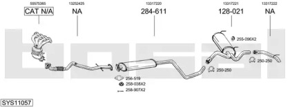 Выхлопная система BOSAL для CHEVROLET CRUZE (J300) 1.6