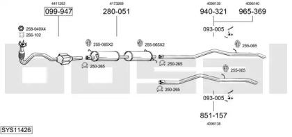 Выхлопная система BOSAL для FORD TRANSIT Фургон (FA_ _) 2.0 TDCi