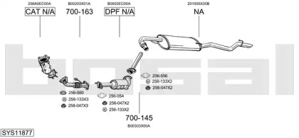 Выхлопная система BOSAL для NISSAN NP300 NAVARA (D40) 2.5 dCi 4WD