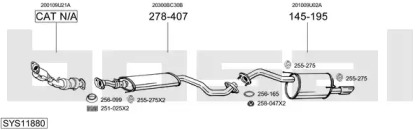 Выхлопная система BOSAL для NISSAN MICRA C+C III (K12) 1.6 160 SR