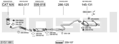 Выхлопная система BOSAL для NISSAN PRIMERA Hatchback (P11) 1.6 16V