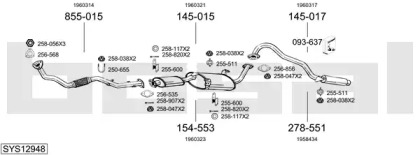 Выхлопная система BOSAL для FORD MAVERICK (UDS, UNS) 2.7 TD