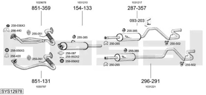 Выхлопная система BOSAL для FORD TRANSIT Фургон (E_ _) 2.5 TD (EAS)