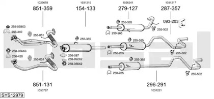 Выхлопная система BOSAL для FORD TRANSIT Фургон (E_ _) 2.5 TD (EAS)