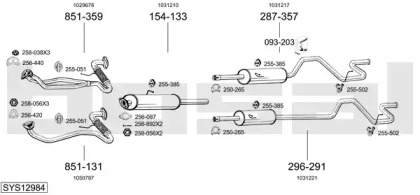 Выхлопная система BOSAL для FORD TRANSIT c бортовой платформой/ходовая часть (E_ _) 2.5 TD (EME/L/S, ENE/L/S)