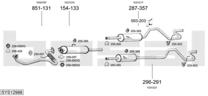Выхлопная система BOSAL для FORD TRANSIT c бортовой платформой/ходовая часть (E_ _) 2.5 TD (EME/L/S, ENE/L/S)