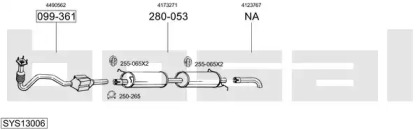 Выхлопная система BOSAL для FORD TRANSIT c бортовой платформой/ходовая часть (FM_ _, FN_ _) 2.0 DI (F_E_, F_F_)