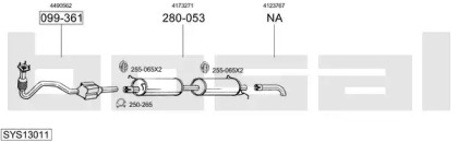 Выхлопная система BOSAL для FORD TRANSIT c бортовой платформой/ходовая часть (FM_ _, FN_ _) 2.0 DI (F_E_, F_F_)