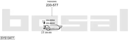 Выхлопная система BOSAL для VW MULTIVAN V (7HM, 7HN, 7HF, 7EF, 7EM, 7EN) 2.5 TDI 4motion
