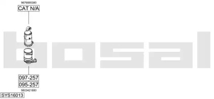 Выхлопная система BOSAL для PEUGEOT 308 SW II 1.6 HDi 92