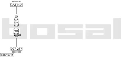Выхлопная система BOSAL для PEUGEOT 308 SW II 1.6 HDi 92