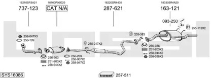 Выхлопная система BOSAL для HONDA CIVIC V седан (EG, EH) 1.5 i 16V (EG8)