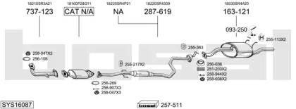Выхлопная система BOSAL для HONDA CIVIC V седан (EG, EH) 1.5 i 16V (EG8)