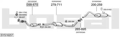 Выхлопная система BOSAL для NISSAN KUBISTAR (X76) 1.2 16V