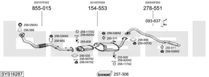 Выхлопная система BOSAL для NISSAN TERRANO II (R20) 2.7 TD 4WD