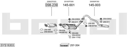 Выхлопная система BOSAL для NISSAN TERRANO II (R20) 2.4 4WD