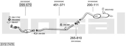Выхлопная система BOSAL для NISSAN KUBISTAR (X76) 1.2