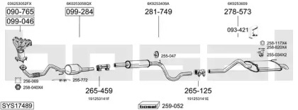 Выхлопная система BOSAL для VW CADDY II Variant (9K9B) 1.4 16V