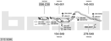 Выхлопная система BOSAL для FORD MAVERICK (UDS, UNS) 2.4 i (UDS)