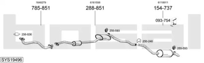 Выхлопная система BOSAL для FORD SIERRA Turnier (BNC) 2.3 D