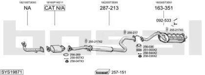 Выхлопная система BOSAL для HONDA CIVIC VI Fastback (MA, MB) 1.6 i Vtec (MB1)