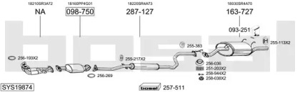 Выхлопная система BOSAL для HONDA CIVIC V седан (EG, EH) 1.6 16V Vtec (EH9)