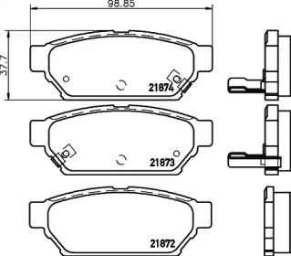 Тормозные колодки HELLA PAGID для MITSUBISHI LANCER V (CB_A, CD_A, CE_A) 1.3 (CB1A)